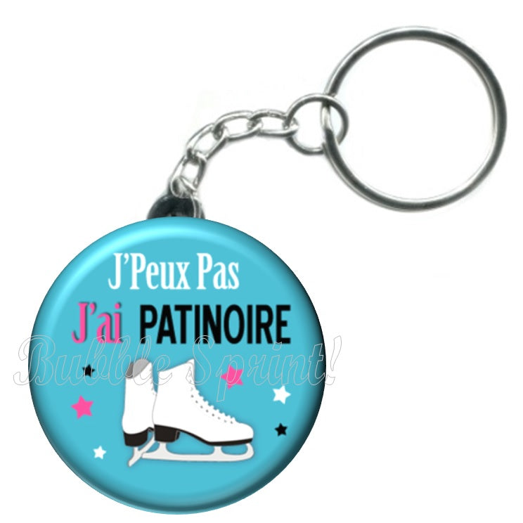 Porte-clés J'peux pas j'ai patinoire