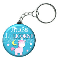 Porte-clés J'peux pas j'ai licorne