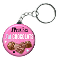 Porte-clés J'peux pas j'ai chocolats (noel)