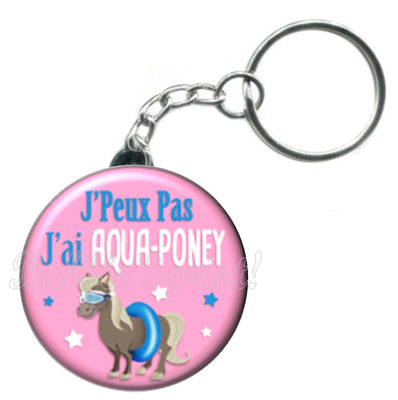 Porte-clés J'peux pas j'ai... Aqua poney