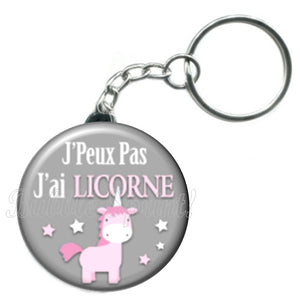 Porte-clés J'peux pas j'ai...Licorne
