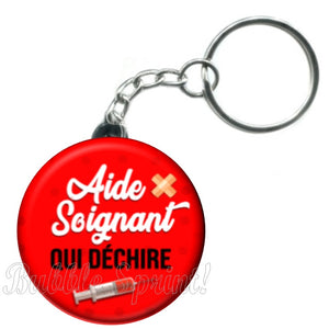 Porte-clés Aide-soignant qui déchire