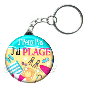 Porte-clés J'peux pas j'ai plage