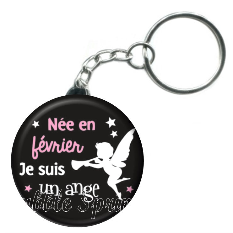 Porte-clés mois, née en Février