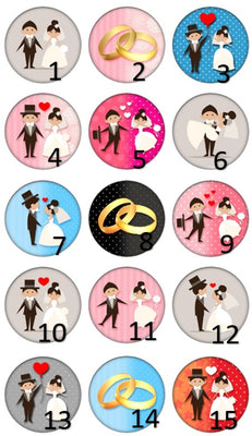 Cabochon en verre mariage