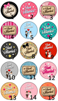 Cabochon en verre mariage, just married