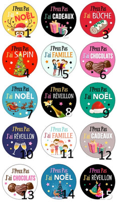Cabochon en verre j'peux pas j'ai noel