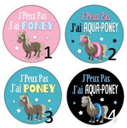 Cabochon en verre j'peux pas j'ai aqua-poney