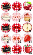 Cabochon en verre fruits rouges