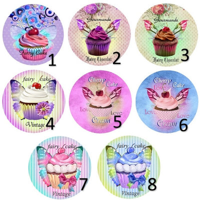 Cabochon en verre gâteaux cup cake