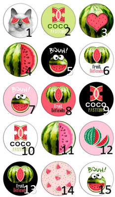 Cabochon en verre coco pastèque