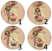 Cabochon en verre miss cup cake