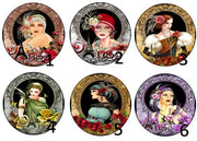 Cabochon en verre femme 1920