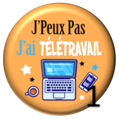 Cabochon en verre j'peux pas j'ai télétravail